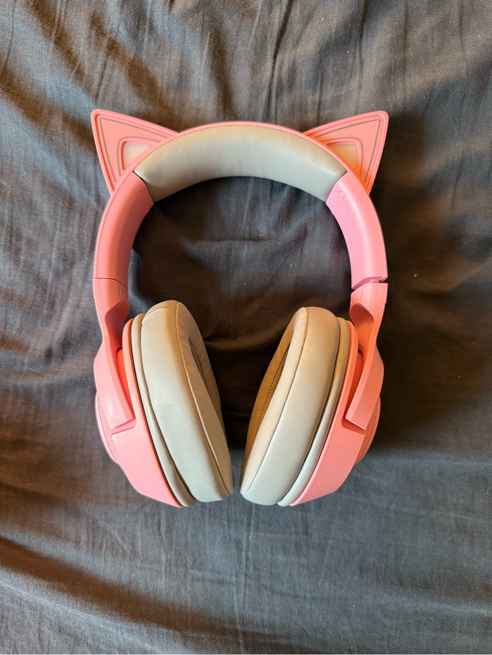 Razer Kraken Pink Cat Ear Over-Ear Headphones with Cream Cushions